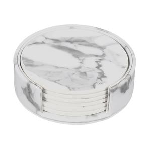 Sous-verre en verre de tasse en marbre de conception la plus récente ensemble de sous-verre de tasse en verre de couleur blanche et noire de qualité supérieure à vendre - Product Image 5