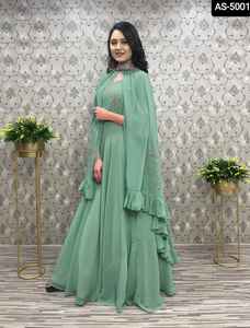 Último estilo indio bordado pesado Vestido de estilo completo para damas Vestido largo de fiesta con precio Dupatta - Product Image 3