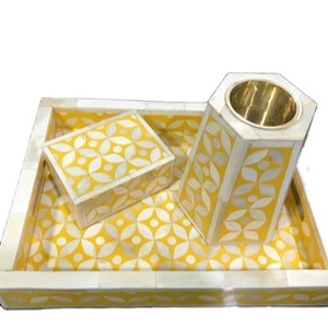 Quemador de incienso Bakhoor con incrustaciones de hueso Regalos de Ramadán Eid Quemador especial de Mubkhar DE LA India Hecho con uso religioso de nácar - Product Image 1