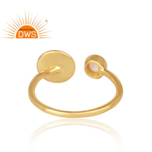 แหวนมุกน้ำจืดแหวน Openable แฮนด์เมด925แหวนเงินสเตอร์ลิงชุบทอง Midi แหวนเครื่องประดับผู้ผลิต - Product Image 4