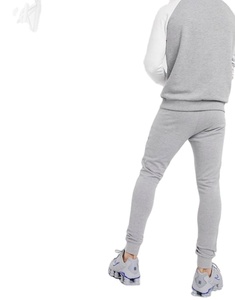 Chándal deportivo personalizado para hombre, chándal de dos piezas de algodón 100%, Color liso, a la moda, venta al por mayor - Product Image 3