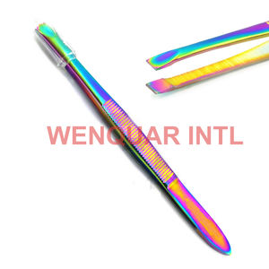 Pince à épiler pointue inclinée de précision outil d'extension de sourcils et de cils multicolore pince de beauté Instruments multi-couleurs - Product Image 2