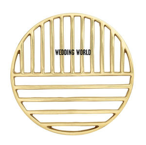 Handmade Designer <b>Gold</b>-Finished round Metal Trivet Classic Stylish Fancy Trivet with Carton Packing - Product Image 2