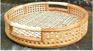 Bandeja de servicio de bastón ovalada con asa de diferentes tamaños para el hogar, restaurante, salón junto a la playa, etc. - Product Image 5