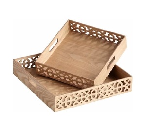 Plateau de service ovale décoratif en bois éco-responsable fait main, avec revêtement poudré, de haute qualité et au design élégant - Product Image 5