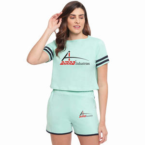 Conjunto de verano para mujer, camiseta informal con pantalón corto, talla grande, para dormir - Product Image 3