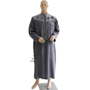 Wholesale Qatar <b>Moroccan</b> <b>Thobe</b> Saudi Arabian Breathable Polyester Cotton Muslim Islamic Winter Clothing High Quality Jubba - Product Image 1