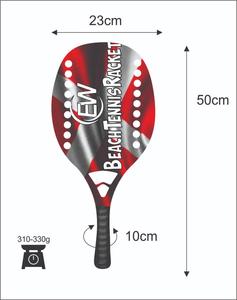Raquetas de Tenis de Playa, Cabeza de 20 mm, Peso 320-340 g, Longitud 50 cm, Empuñadura de Fibra de Carbono, Red de Fibra de Vidrio y Carbono - Product Image 1
