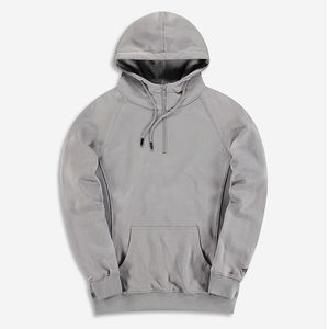 เสื้อมีฮู้ดและสเวตเตอร์ของผู้ชายผ้าฝ้ายมีฮู้ดซิปปรับแต่งได้ครึ่งซิป - Product Image 6