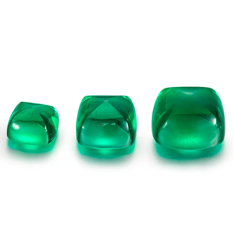 Lab Gemaakt Green Emerald Cabochon Edelsteen Suiker Loaf Cut Colombiaanse Emerald Voor Sieraden