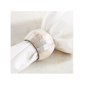 Bagues en nacre 100% naturelle en perles, porte-serviettes, en tissu et en perles, offre spéciale - Product Image 3