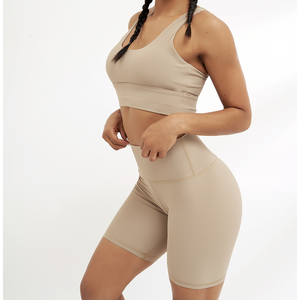 Ensemble de sport pour femmes, soutiens-gorge et leggings courts, personnalisés par sublimation, de yoga, de Fitness, tendance - Product Image 2