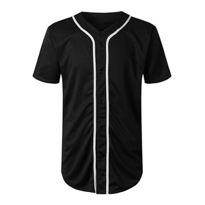 Maillot de baseball col rond pour hommes, personnalisé, bon marché, boutons complets, - Product Image 3