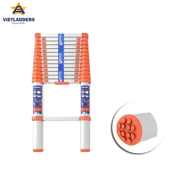 एल्यूमीनियम एकल टेलीस्कोपिक एक्सटेंशन सीढ़ी 4.4 मीटर ऊंचाई 13 चरण विटनम से NK-VL44