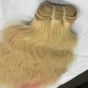 Meilleure Qualité Naturel Indien Remy Vierge Cheveux Tissage Extensions Temple Cheveux Bundles 613 Blonde Deep Wavy Shed-Résistant Machine - Product Image 1