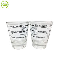 Verre à shot personnalisé, durable, classique, gradué, 1,5 oz, transparent, clair, vente en gros, marque IMS, logo personnalisable pour le café