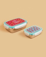 Cooker king — boîte à Lunch personnalisable en acier inoxydable, avec Logo et couleur personnalisés, de haute qualité, moderne et colorée, avec un chiffon imprimé, 1/6