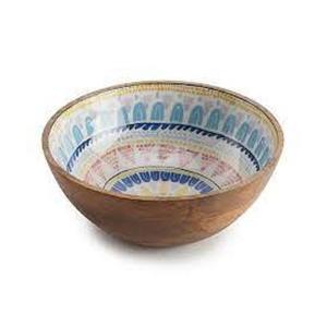 Cuencos de ensalada de madera esmaltados con impresión personalizada superior, cuenco de madera de acacia para ensalada o fruta, cuencos para servir en el hogar y el hotel por jamsons exports - Product Image 3