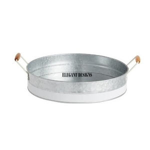 Bar Ware Galvanized Serving Tray Superior Quality Fancy Serving Platter Indian Stylish Wholesale New Galvanized Serving Dish - Product Image 5