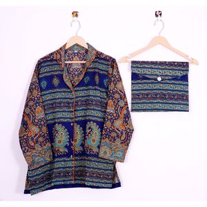 ชุดนอนผ้าไหมอินเดียทำมือนุ่มพิเศษระบายอากาศได้ดีชุดใส่ในเวลากลางคืนสำหรับผู้หญิงชุดนอนใส่สบาย - Product Image 2