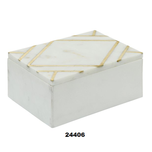 Caja de pan de mármol Rectangular con incrustaciones blancas y doradas, caja de pan jaspeada para mostrador de cocina y contenedor de pan de mesa - Product Image 1