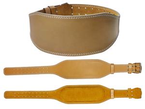 Adjustable Cowhide Leather <b>Weight</b> Lifting <b>Belt</b> with 4 Inch Padded Lumbar Back Support for Fitness Gym - Product Image 2