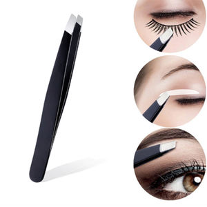 Pinzas de pestañas de acero inoxidable personalizadas, alta calidad, para maquillaje, pinzas para cejas - Product Image 2