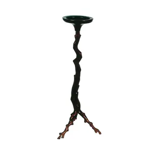 Schwarzer dekorativer Kerzenhalter Drei Beine Äste Kerzenhalter für Wohnkultur Kerzenhalter aus massivem Metall
