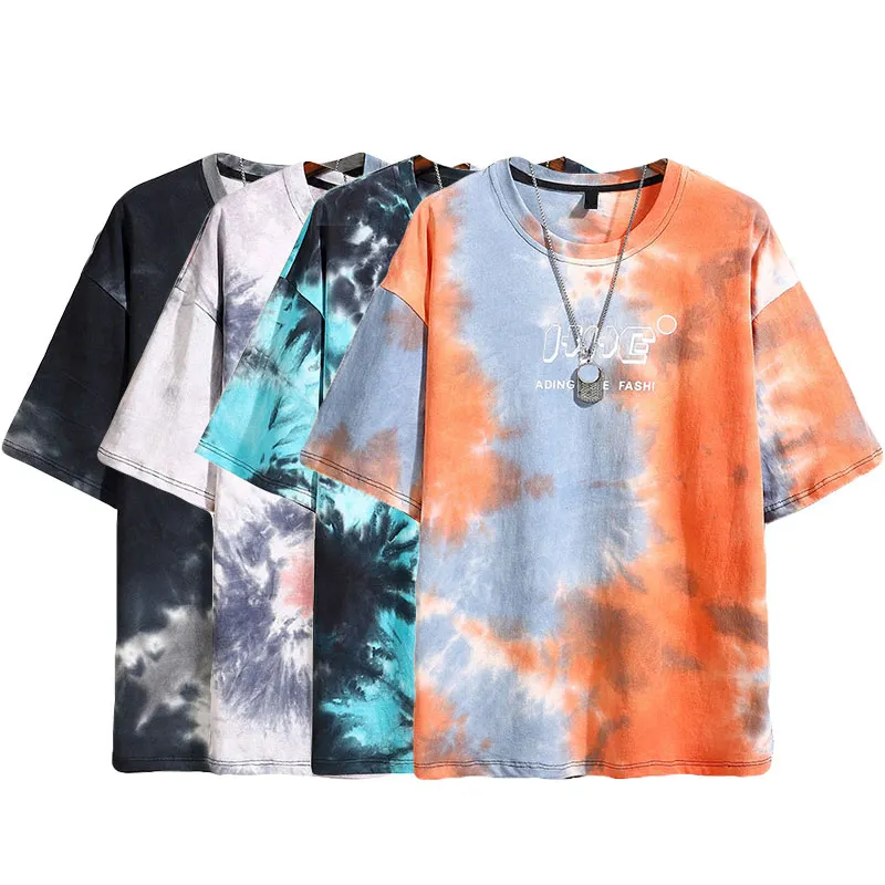 Wholesale Men's Tie Dye Cotton Crewneck T-shirt short sleeve oversized t shirt With Cheap Price From Bangladesh
