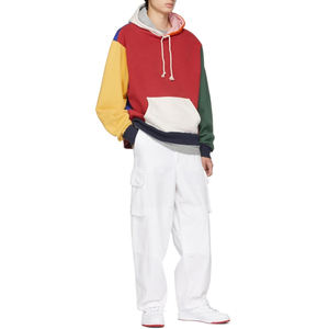 เสื้อฮู้ดผู้ชายแบบสวมหัวสั่งทำขายส่ง ดีไซน์สีตัดต่อ ผ้าฝ้าย/ผ้าฟลีซ เป็นมิตรกับสิ่งแวดล้อม สำหรับฤดูหนาว รับสั่งทำ - Product Image 4