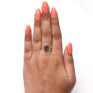 ธรรมชาติทับทิมพลอย925เงินสเตอร์ลิงแหวนทำด้วยมือ,ชุดฝา Boho แหวนแต่งงานเงินสำหรับซัพพลายเออร์และผู้ผลิต - Product Image 2