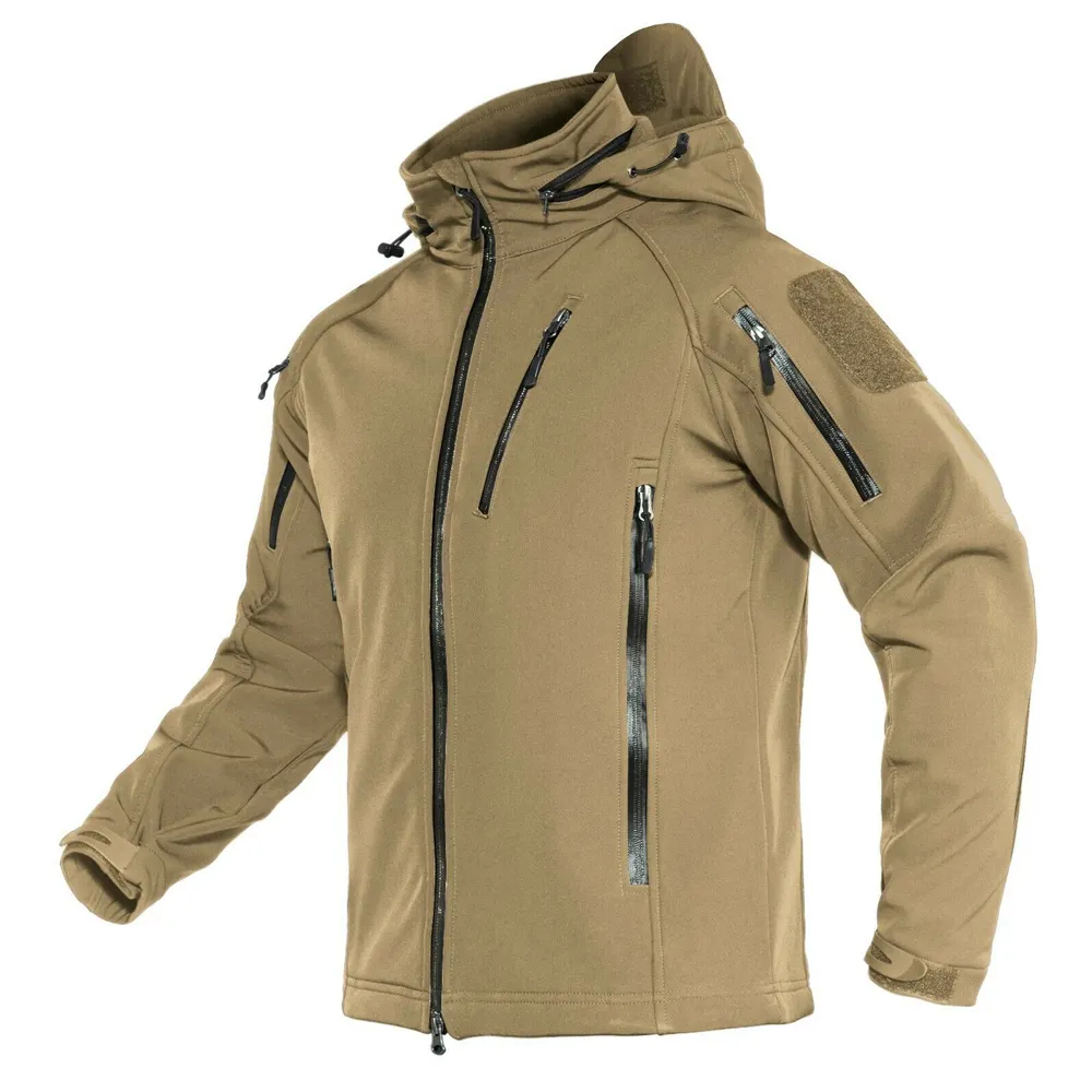 Custom Men Sports Softshell Jackets Grey Outdoor Campinga Coats Thermal Waterproof Soft Shell Jacket With Hood