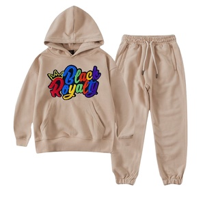 CUSTOM LOGO CHENILLE EMBROIDERY SWEATSUIT COTTON <b>FLEECE</b> - Product Image 2
