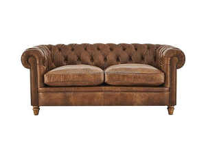 Canapé en cuir marron à deux sièges, style industriel, mobilier de salon, offre spéciale - Product Image 4