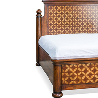 Base de Cama Tradicional de Caoba Sólida Batique, Diseño Clásico, Muebles de Dormitorio, Cama de Madera de Lujo para Hogar y Hotel