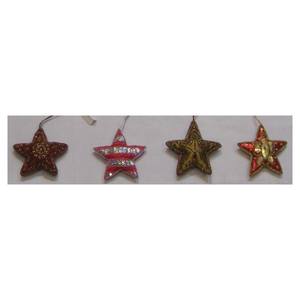 Zari Embroidery Christmas Hanging Ornament Star Shape - Product Image 1