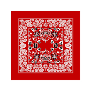 Bandana carré classique à motifs floraux en popeline de coton, respirant, toutes saisons, foulard ethnique, style adulte - Product Image 1