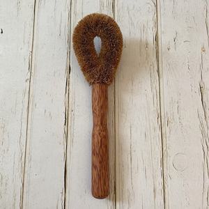 Kitchen <b>Scrub</b> <b>Brush</b> Natural Cleaning <b>Brushes</b> for Dish Vegetable Pan Pot Scrubber with Coconut Handle and Coconut Fiber Bristles - Product Image 5
