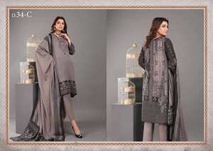 ชุดเดรสผ้าฝ้ายปักลายสำหรับผู้หญิงชุดเดรสสไตล์ปากีสถานและปากีสถานสำหรับฤดูร้อน - Product Image 2