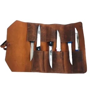 Rustic Leather Sheath Roll Kit Custom Tool Storage Bag Buffalo Leather Air & Sea Lightweight Lifetime Adimani Sheath Cover