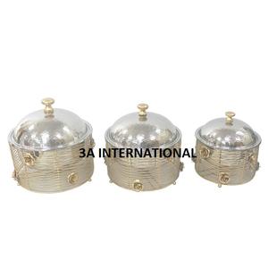 Hotpots Classique Élégant Casserole Servant Réchauffeur De Nourriture Conception Martelée Pot En Bois Fournitures Alimentaires Vente Chaude - Product Image 3