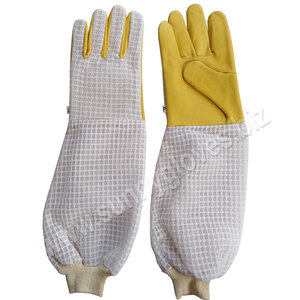 Guantes de apicultura prémium con manga de malla de 3 capas, completamente ventilados, mano con piel de vaca, Palma de cuero - Product Image 5