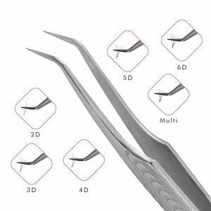 Pince à épiler de Volume, 10mm, 75 degrés, en acier inoxydable, avec poignée Anti-glisse, pour Extension de cils, Design privée, original - Product Image 4