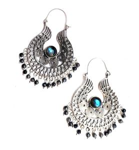 Pendientes de Aro con Cuentas de Labradorita Plateada, Estilo Bohemio, Piedra Natural, Regalo de Boda, Fiesta, Novedad 2020 - Product Image 4