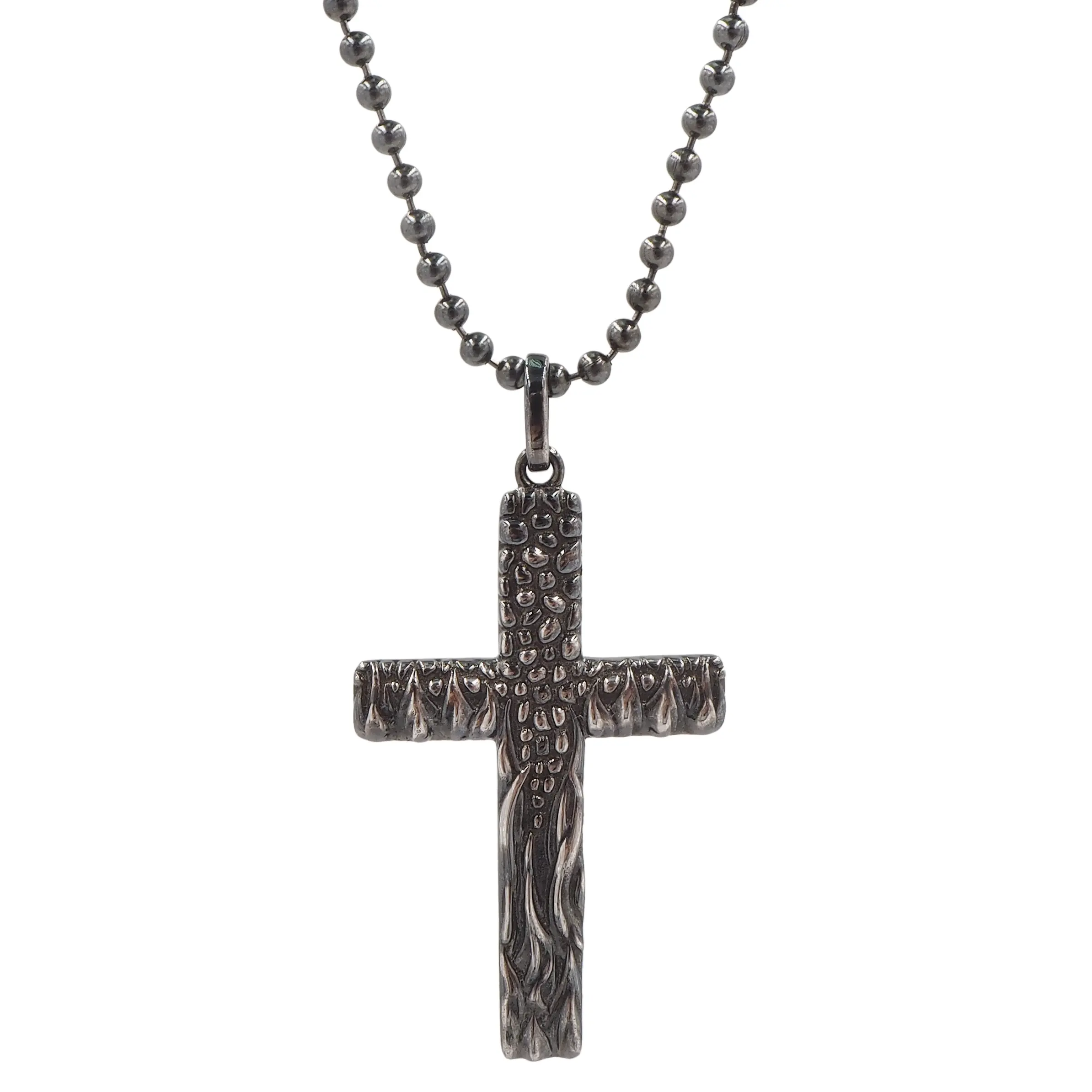 Sterling Silver Jewelry 925 Sterling Silver Cross Necklace For Men Black Cross Pendant Wholesales Jewelry