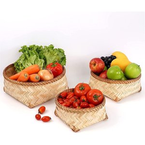 ตะกร้าไม้ไผ่เก็บของ3ชุดอุปกรณ์ครัวสำหรับการจัดการพื้นที่อย่างมีประสิทธิภาพ - Product Image 4