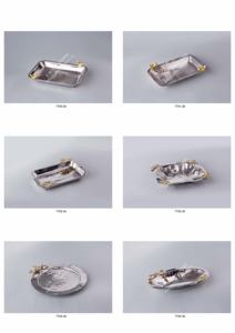 Plateau décoratif en acier pour Snacks aux fruits secs au chocolat, en forme de Rectangle, couleur argent pour la maison, l'hôtel, le Restaurant et les cadeaux - Product Image 2