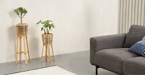 Jardinière en pots en rotin taille haute personnalisable vente en gros mini jardinière en rotin faite main avec support - Product Image 2