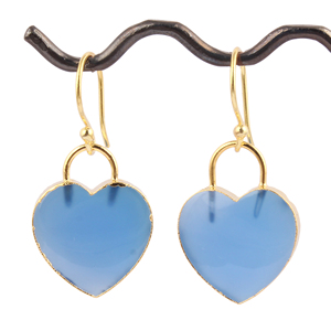 Charmantes boucles d'oreilles en forme d'entendre boucles d'oreilles pendantes en onyx noir plat boucles d'oreilles en laiton or plaqué boucles d'oreilles à la recherche royale - Product Image 3