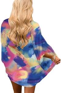 Ropa de moda para mujer, Kimono largo elegante de gasa para mujer, Kimono Tie-Dye para playa, Kimono bohemio - Product Image 3